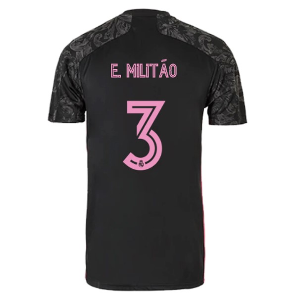 Camiseta Real Madrid 3ª Kit NO.3 E. Militão 2020 2021 Negro